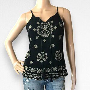 Black Tank with Gold Patterns